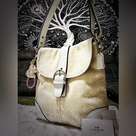 Vintage Coach soho shoulder bag 1994 year Beige and White new without tags - Picture 4 of 16